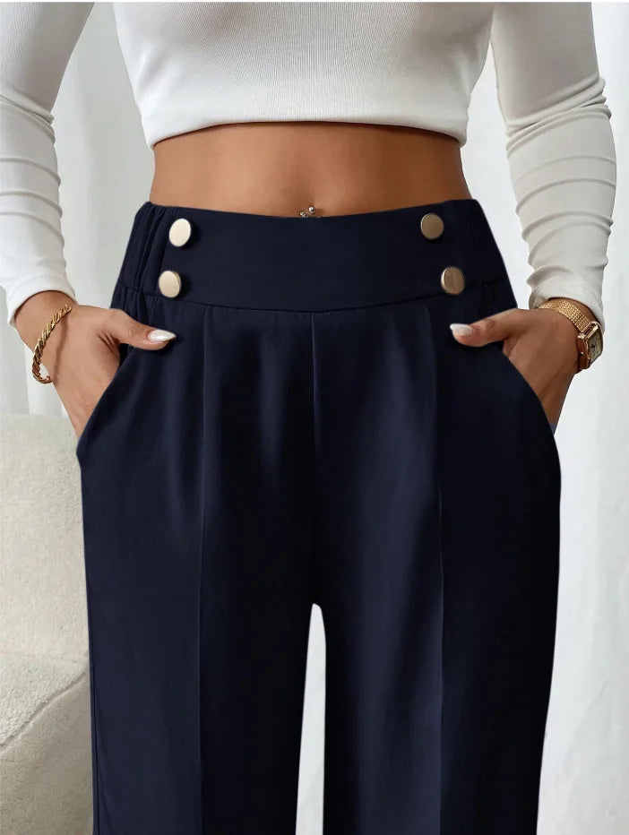 Women's Trousers Casual High-waisted Trousers Loose Temperament Versatile Office Female Straight Long Pants 2025