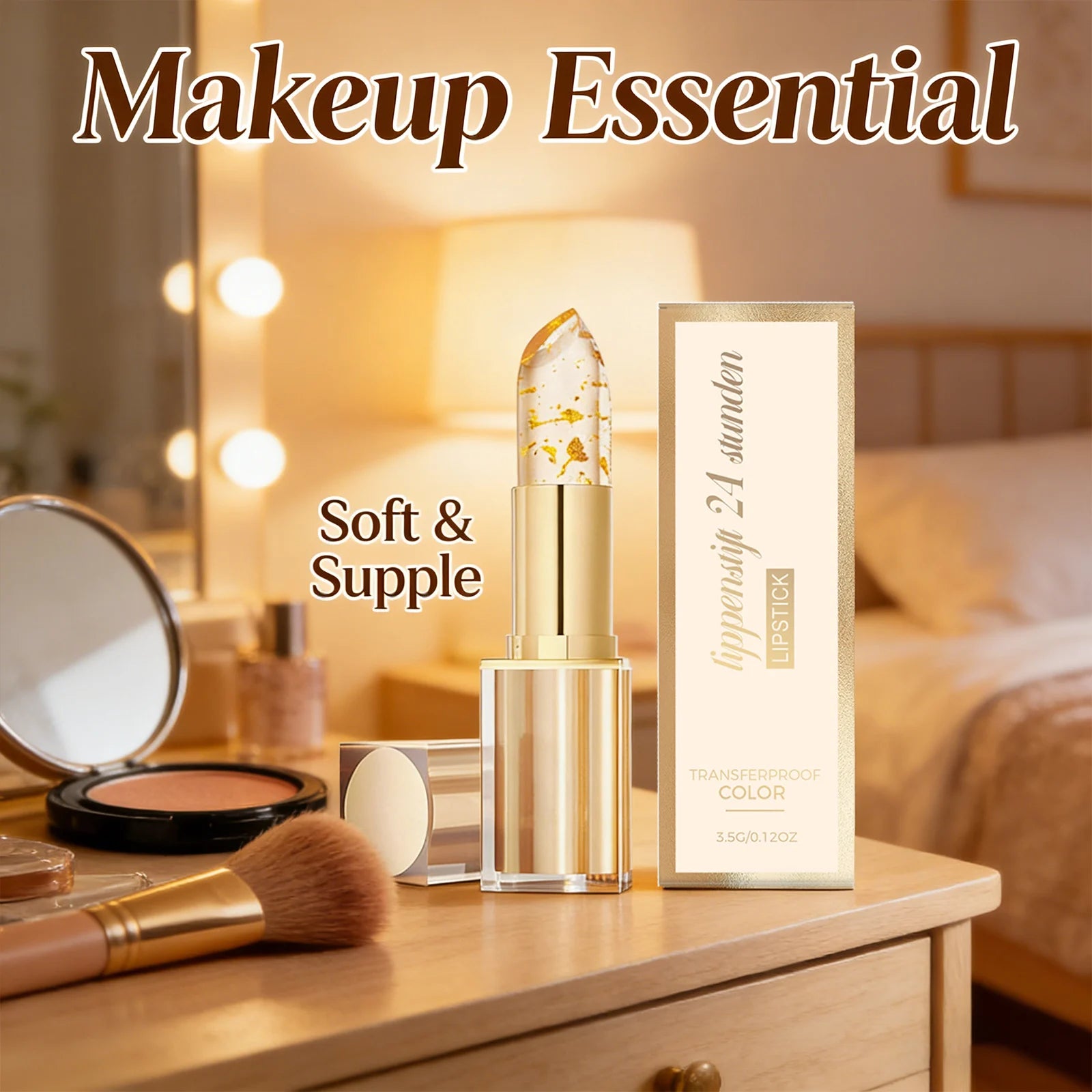 Color Lipstick Nourishing Lips Skin Brightening Enhance Texture Lightweight Long-Lasting Color Suitable for Various Skin Tones