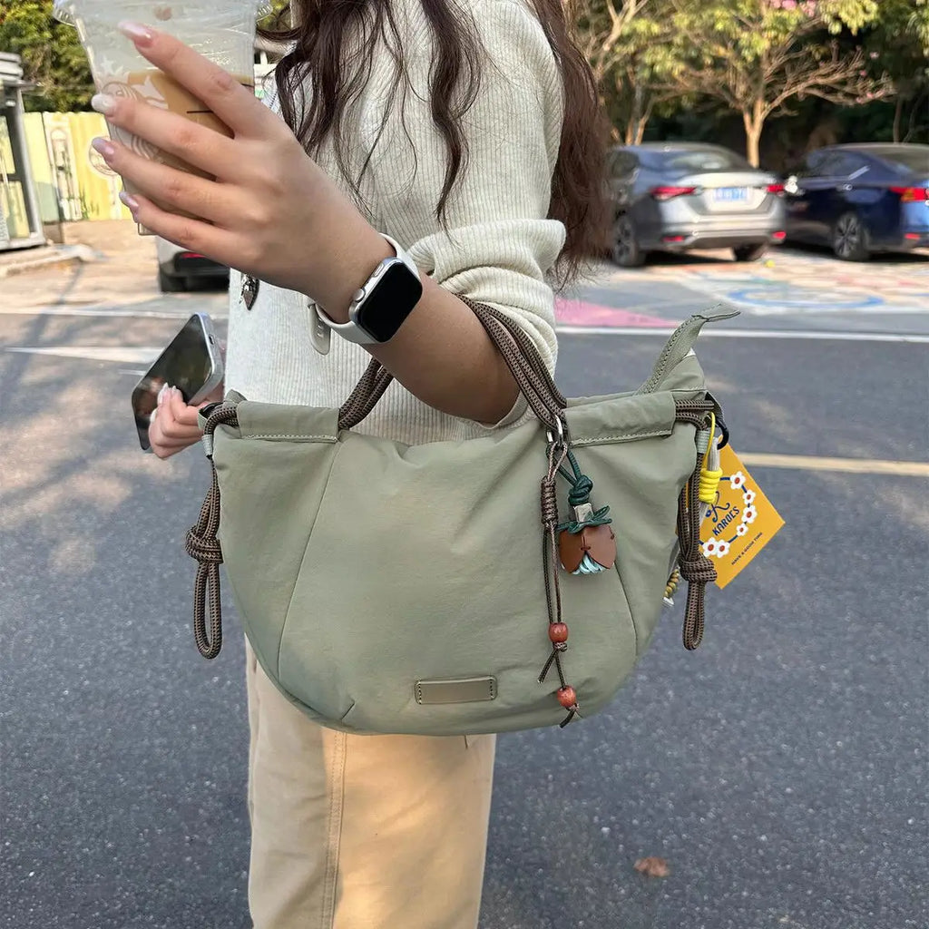 Women Bags Nylon 2026 New Fashion Luxury Korean Sweet Office Lady High-Capacity Shoulder Bag Handbag