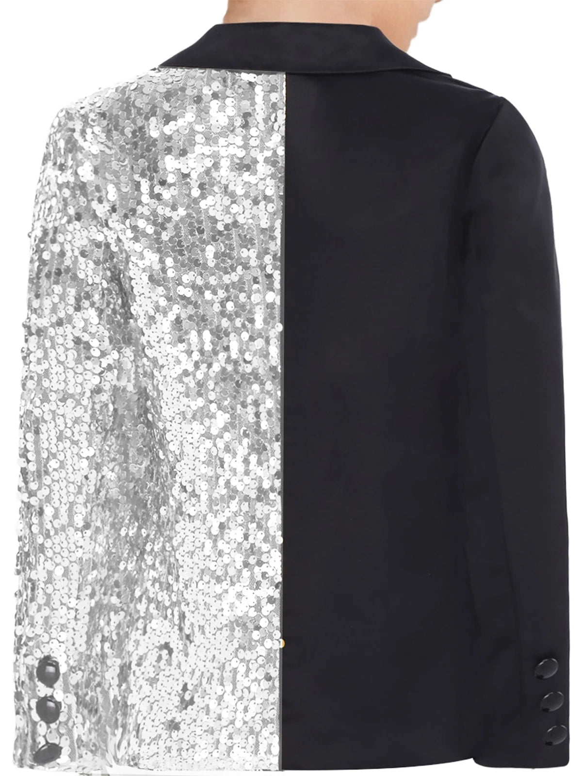 Kids Boys Sparkly Gentlemen Suits Jackets Formal Dress Blazer Sequin Blazer Coat Jacket Children Wedding Banquet Party Outfit