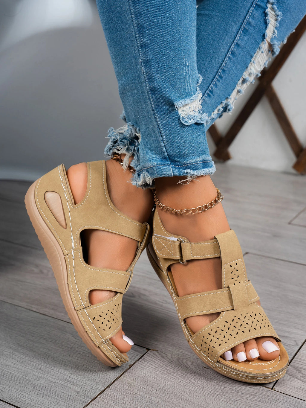 2026 Summer Women Wedge Sandals Premium Orthopedic Open Toe Sandals Vintage Anti-slip Casual Shoes Female Platform Retro Sandals