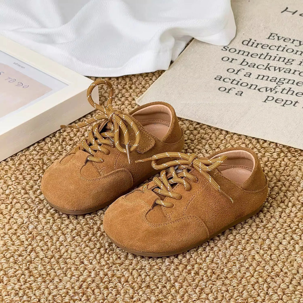 Children's shoes Korean version girls' leather shoes retro Boken shoes new boys' single shoes soft soled baby casual shoes