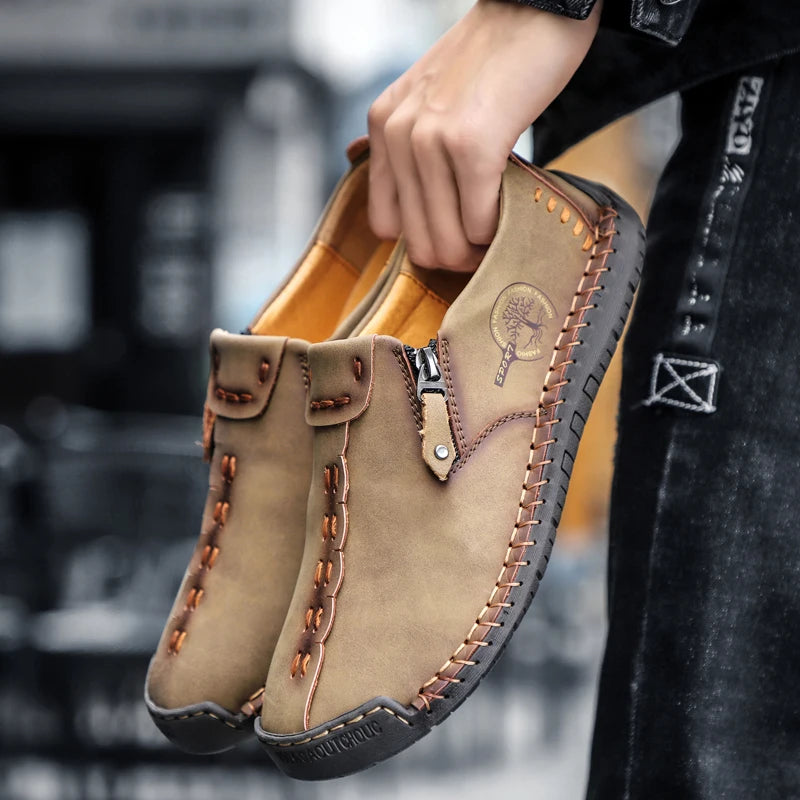Men Casual Leather Shoes Comfortable Anti-slip Flat Shoes Soft Leather Shoes Hot Sales Free Delivery of Men Shoes In Large Size