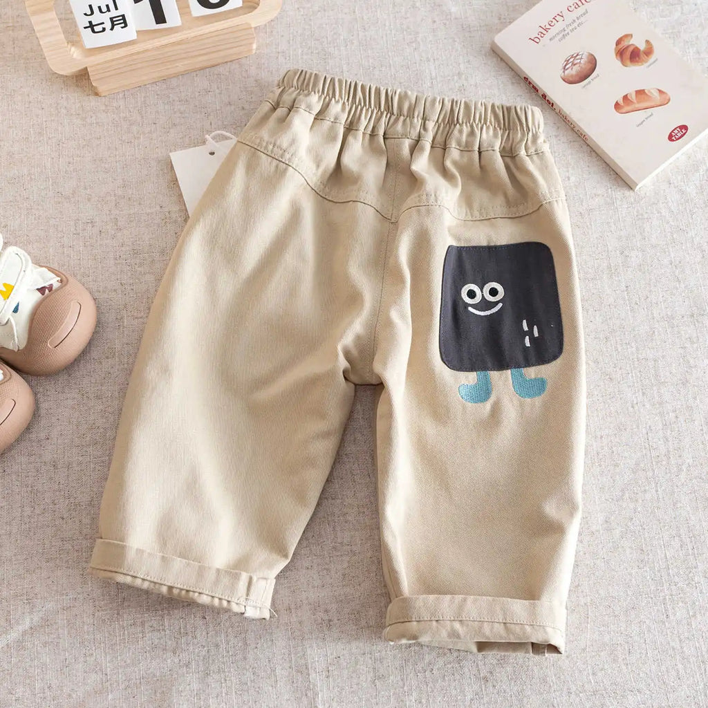 Children's Trousers Fall 2025 New Boys' Cartoon Embroidered Trousers Versatile Trousers Children's Clothing