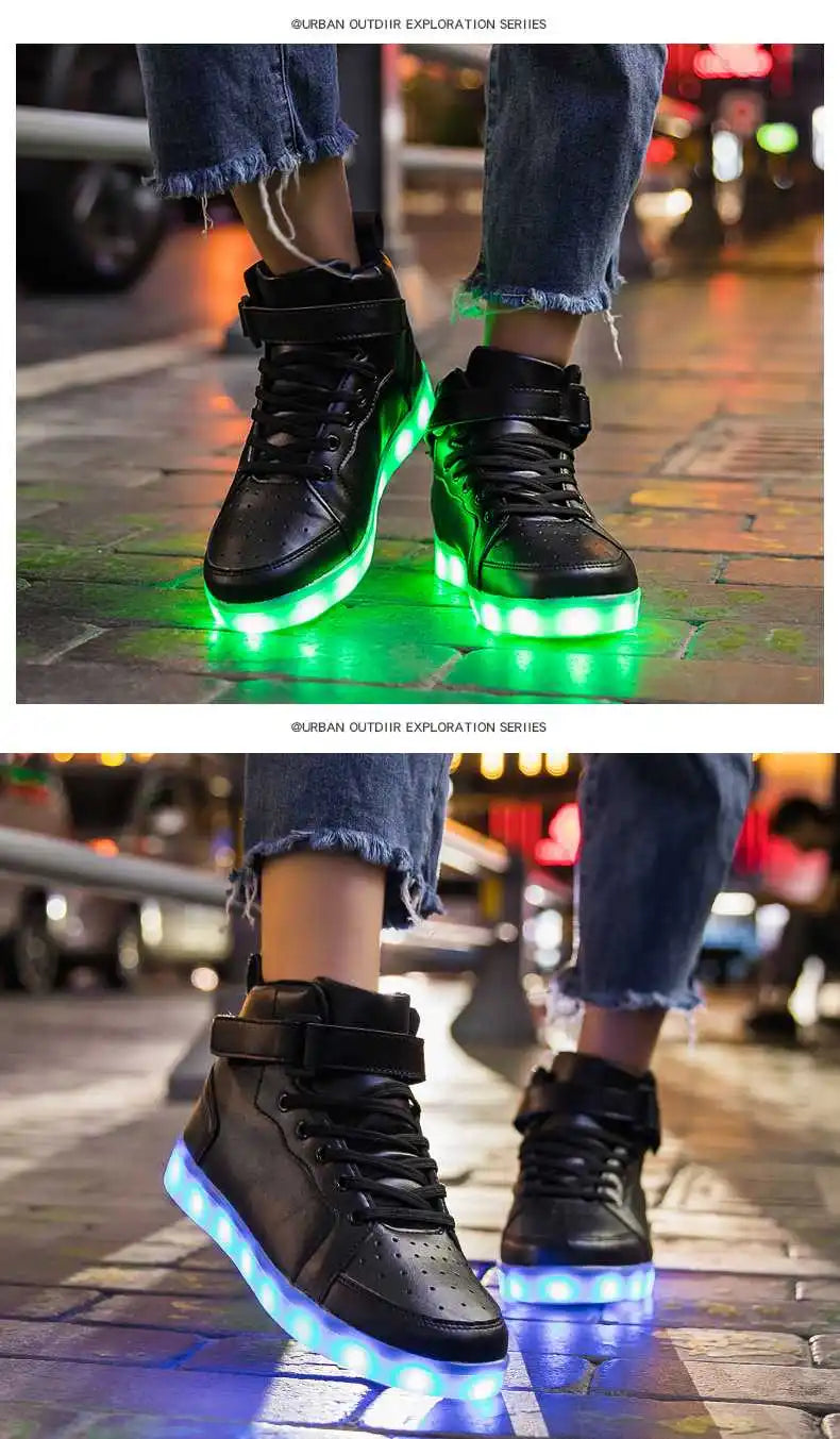 Kid Shoes Boy Girl Children Women Men Spring Summer Fashion Casual Sport Sneakers Led Light Up Dance Boots