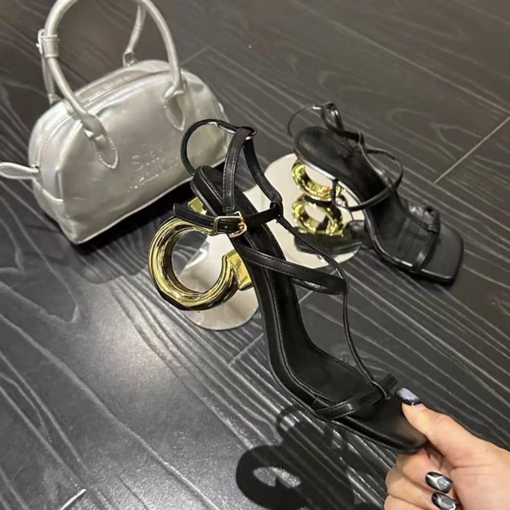 Shoes for Women Heel  Sandals  Luxury Designs Sandals Ankle Buckle Strap Clip Toe Roman Casual Beach Shoes Summer Ladies Heels