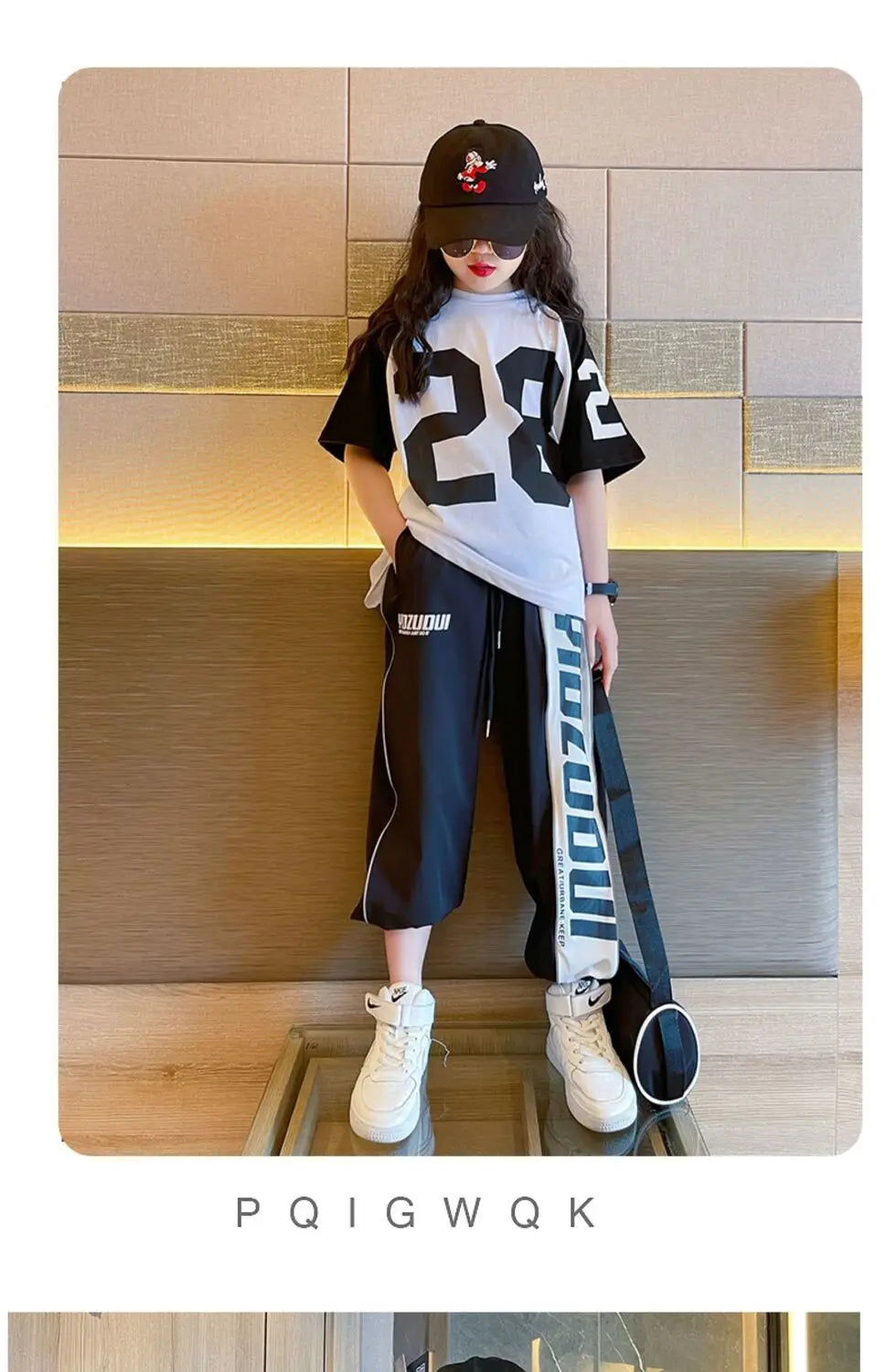 Girls Summer New Fashion Sports Cotton 2pcs T-shirts+Pants Suits 5-14 Years Teenage Girls Hiphop Oufits Tops Sets Kids Clothing