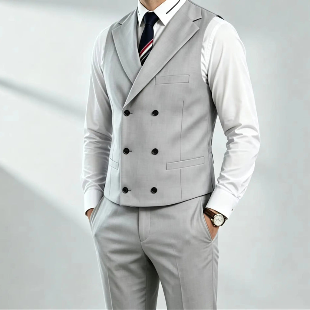 Men's 2 Piece Formal Suit Set, Casual Business Waistcoat and Pants, Wrinkle Resistant Suit Outfit