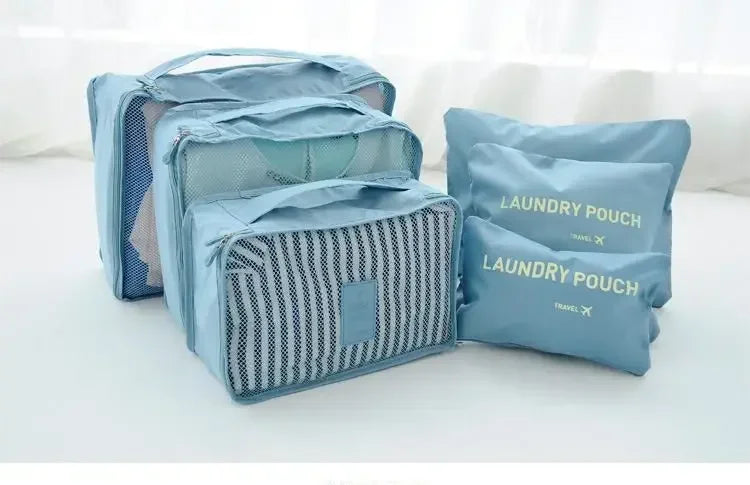Travel 6-piece Storage Bag Set, Travel Luggage Sorting Bag, Clothing Packaging Bag, Breathable and Moisture-proof Storage Bag
