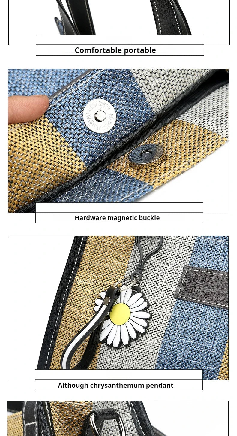 Fashion Messenger Bags For Women Shoulder Ladies Designer Handbag Solid Large Capacity Casual Canvas Shoulder Female Bag