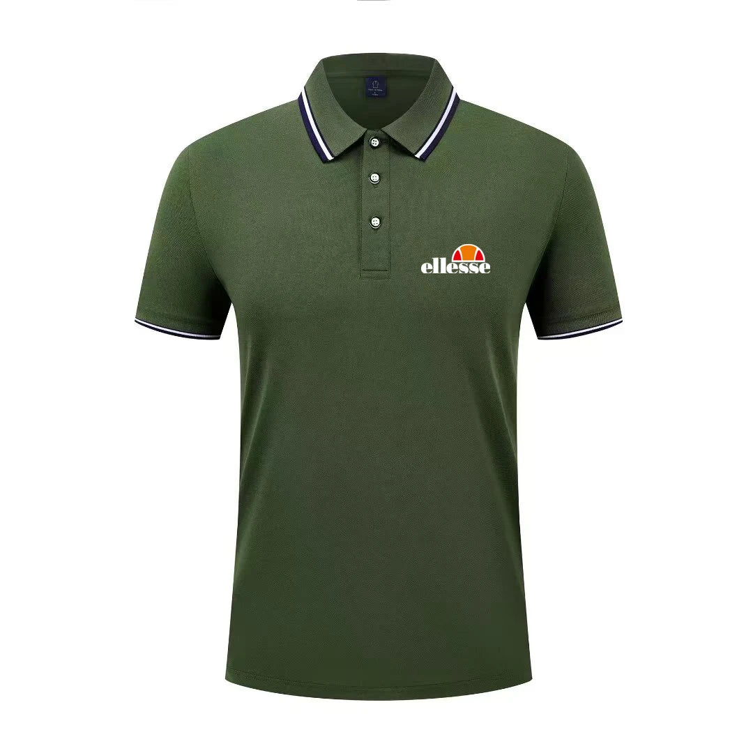 Golf men's collar knitted polo shirt, business casual men's short sleeved summer new clothing