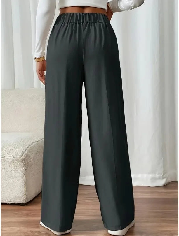Women's Trousers Casual High-waisted Trousers Loose Temperament Versatile Office Female Straight Long Pants 2025