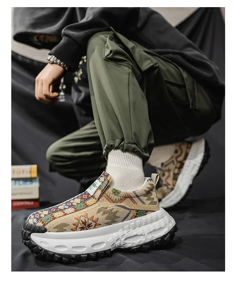 Men Shoes New Casual Shoes Soft Casual Sneaker Breathable Running Shoes For Man Bohemian Style Canvas Shoes