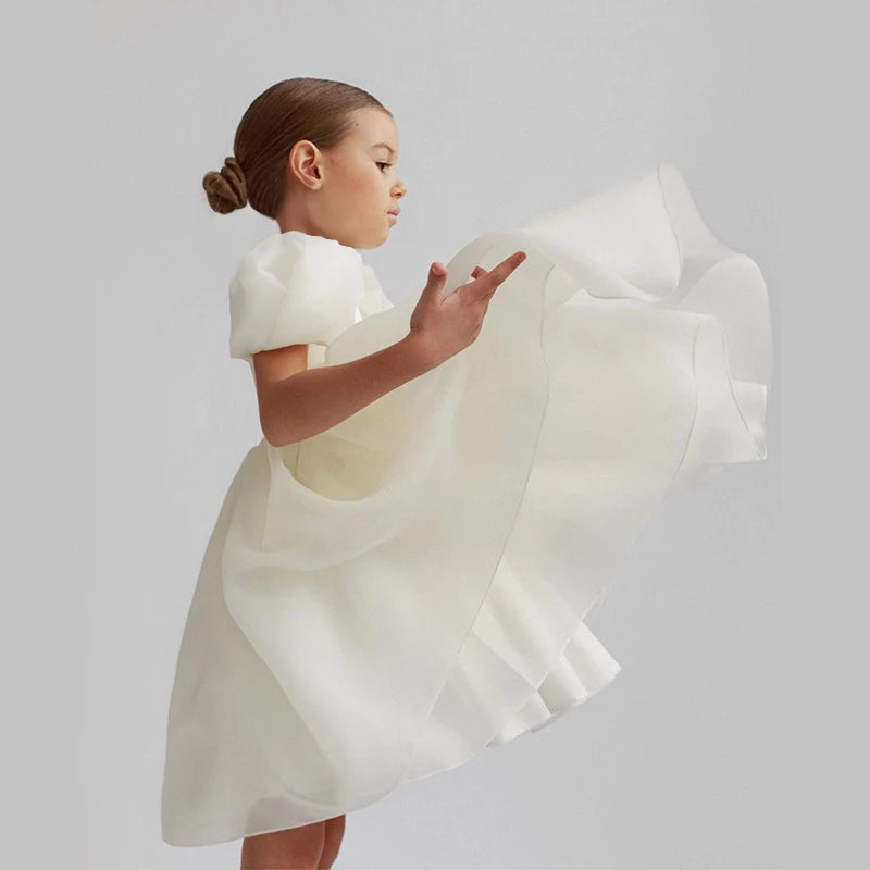 Teenage Girls Dress Children's Clothing Party Elegant Princess Long Tulle Baby Girls Kids Lace Wedding Ceremony Dresses