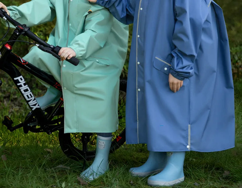 Kid's Waterproof Raincoat with Backpack Space New Children's Full Body Rain Suit Elementary School Students School Raincoat