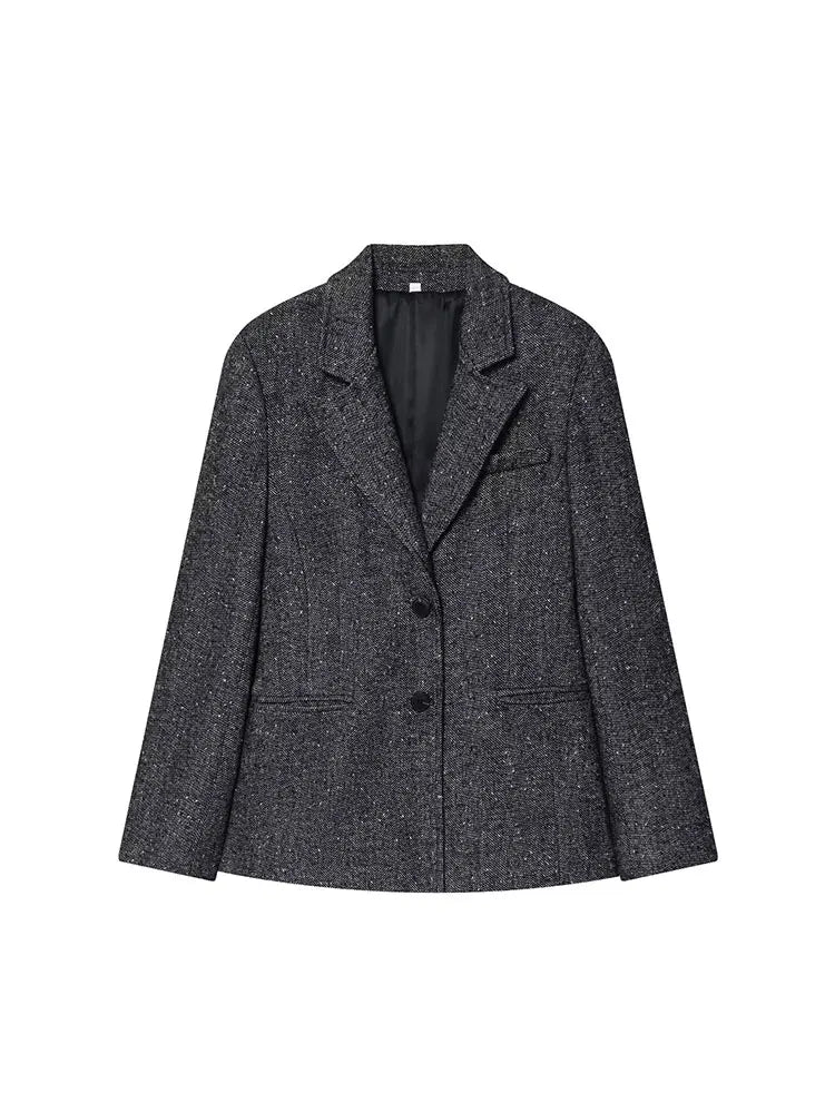 NLZGMSJ Office Lady Chic Women Blazer Suits Long Sleeve Buttons Blazer High Waist Wide Leg Pants Fashion 2-piece Set
