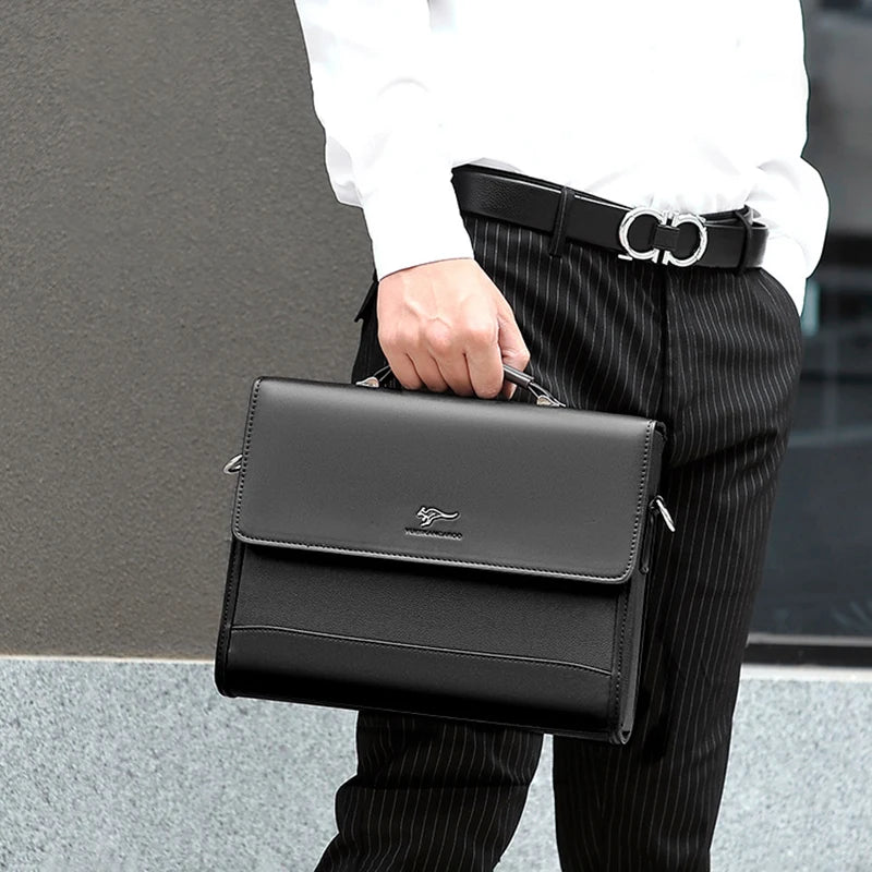 Executives Briefcase For Men PU Leather Designer Business Fashion Handbag Shoulder Messenger Male Organizer for Documents Bag