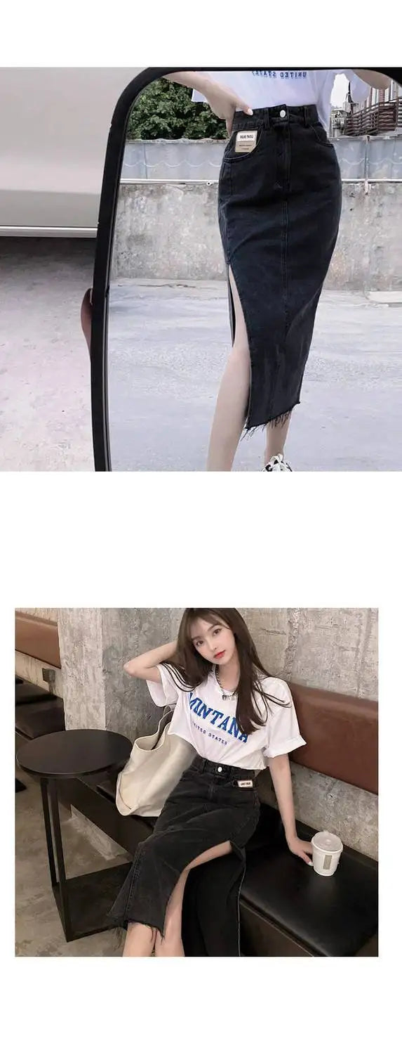 Womens Skirt Formal Clothing Maxi Skirts for Woman Jeans Denim Long Pencil Office Zipper Cheap Y2k Trend Harajuku A Line Stylish