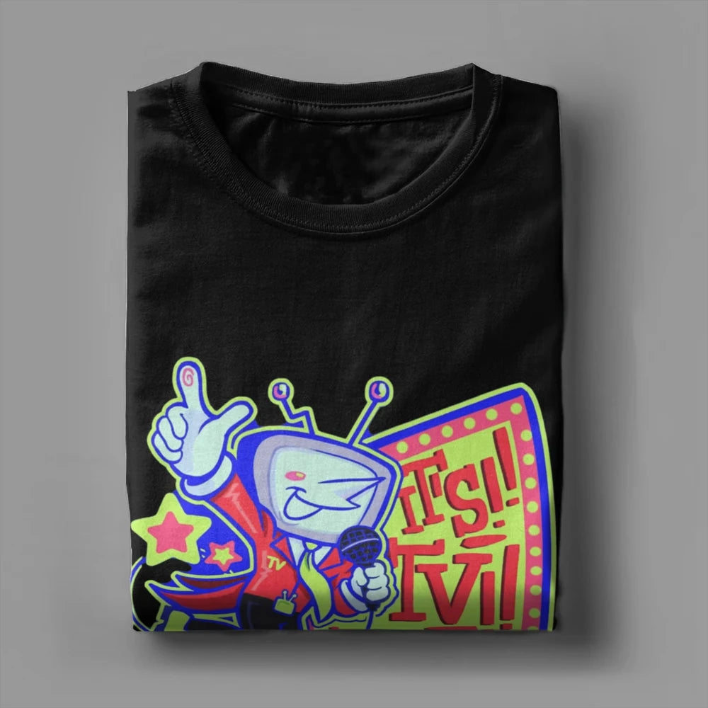 Summer Men T Shirt Deltarune 3 Tenna It Is TV Time Women T Shirts Hip Hop Beach Tees Streetwear Loose Cotton Tops Gift Idea