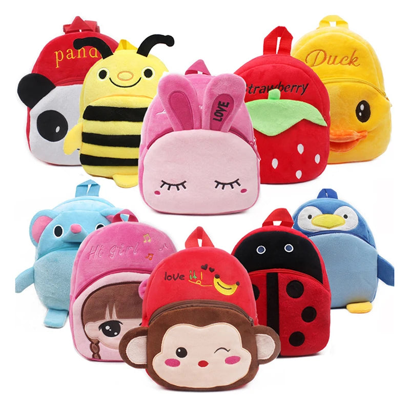 Fashion Children School Bags Cartoon Plush Kids Backpack Kindergarten Boys And Girls School Bags Mini Backpack Book Bag