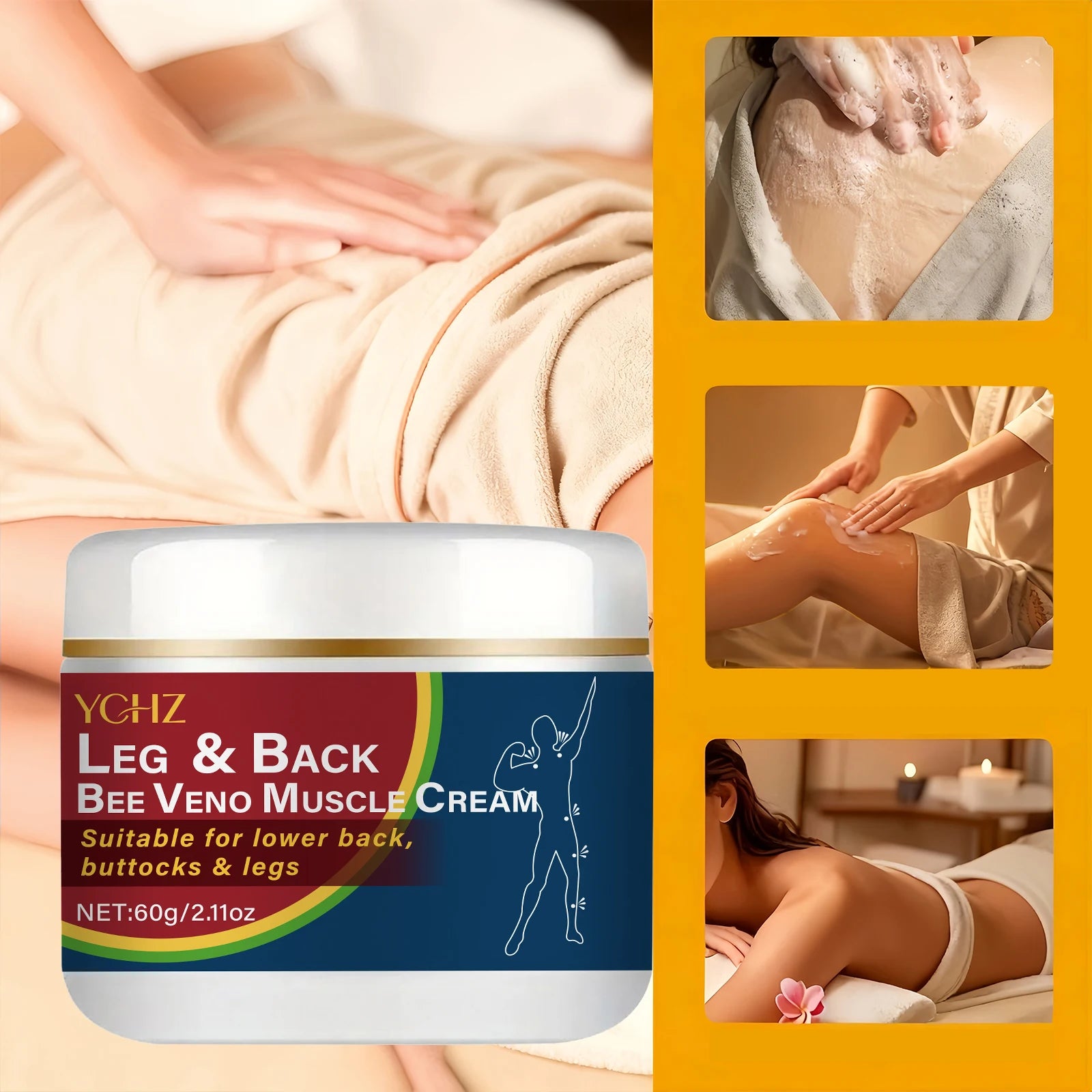 Super Powerful Nerve and Muscle Massage Cream |   Contains Thyme, Magnesium, Menthol, Eucalyptus Oil, Coconut Oil, Artemisia, and Chamomile Essential Oils, Deeply Hydrating. |   Suitable for Foot, Leg, and Hand Areas