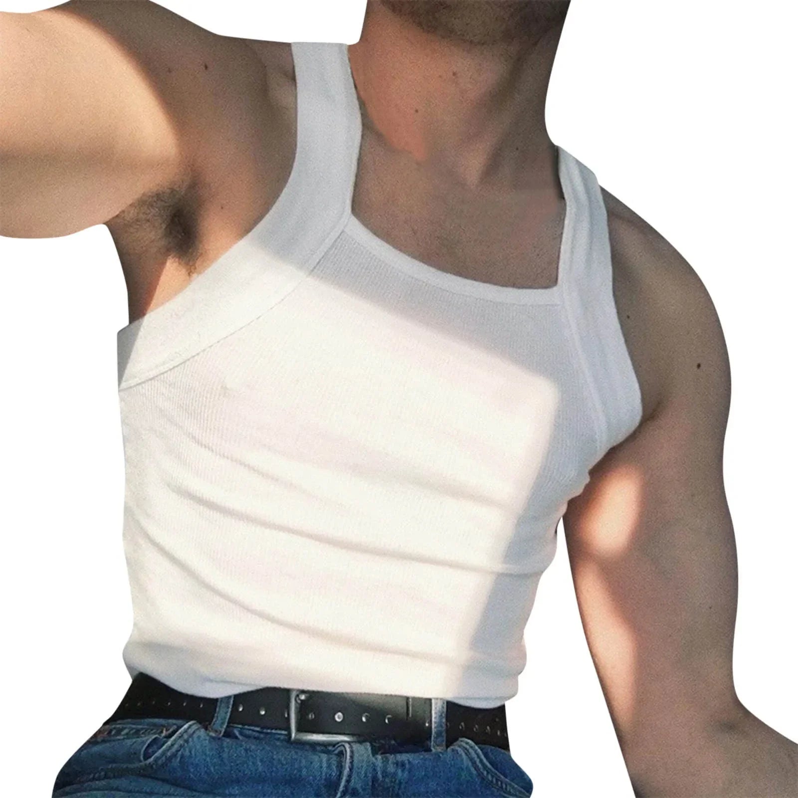 Summer Men's New Solid Color Fashion Sleeveless Shapewear Europe and America Men Sexy Tight Elastic Vest S-4XL