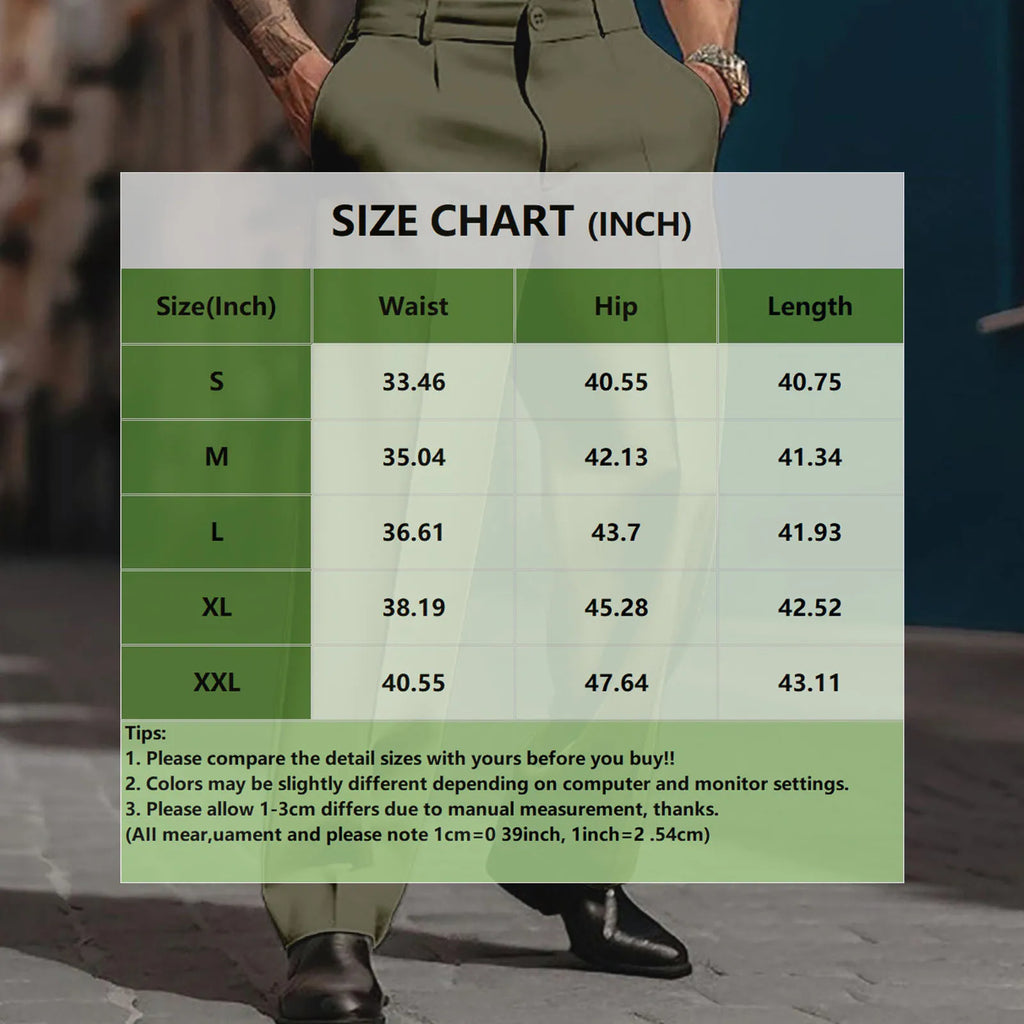 Men's Suit Trousers Fashionable Straight Leg Breathable Casual Pants Pure Color Pocket Trousers Daily Wear Comfortable Fit