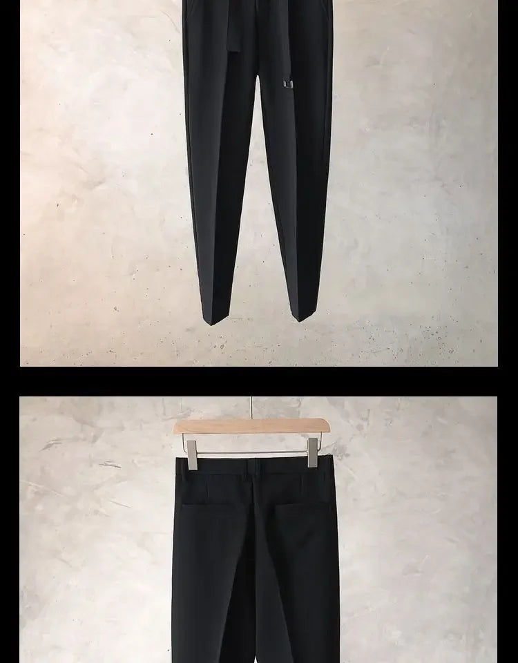 Draped Office Trousers For Men Fluid White Man Suits Pants Work Summer 2025 Chinese Homme Clothing Premium Stylish Formal