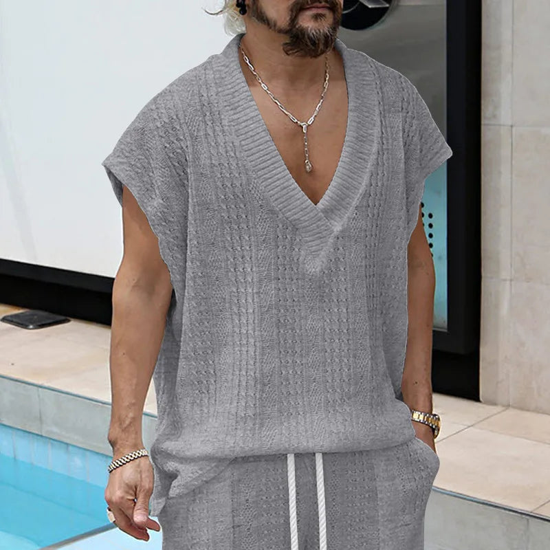 Summer Hot Selling Men's New Comfortable and Breathable Daily Outdoor Holiday Casual Loose Top Vest in Europe and America