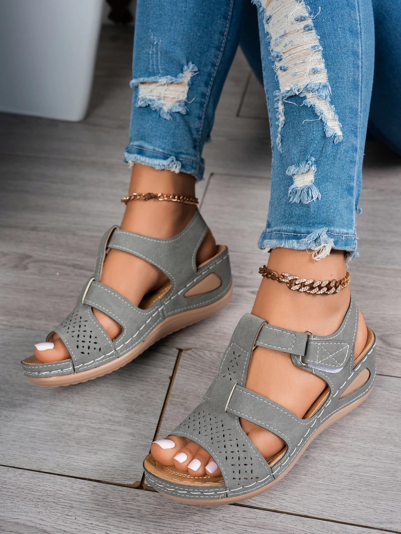 2026 Summer Women Wedge Sandals Premium Orthopedic Open Toe Sandals Vintage Anti-slip Casual Shoes Female Platform Retro Sandals