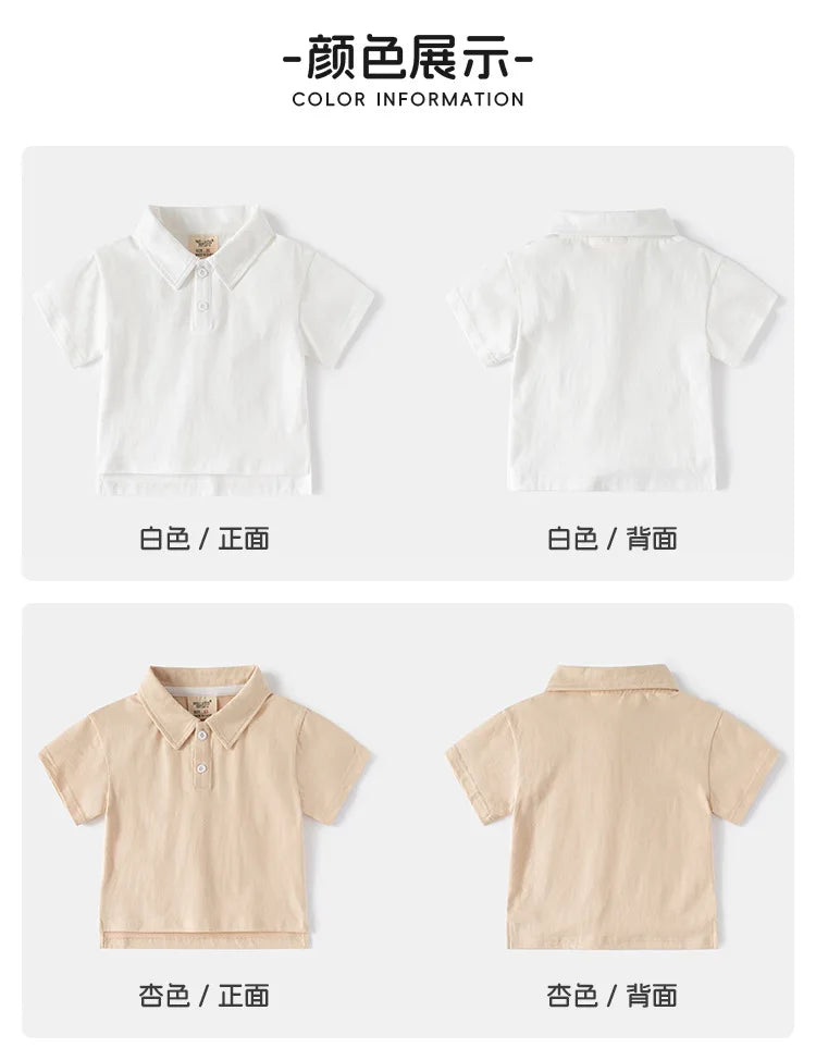 Toddler Boys Polo T-shirts Kids Tops Tees Summer Children's Clothes Cotton Blend