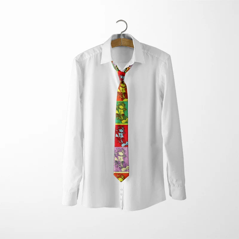 Art nouveau portrait tie classical oil painting casual slim tie 8cm men's fashion business tie party wedding accessories