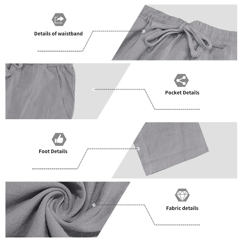 Men's Linen Hooded Sets 2 Piece Outfit Summer Casual Long Sleeve Hoodie and Wide Leg Pants Set for Men