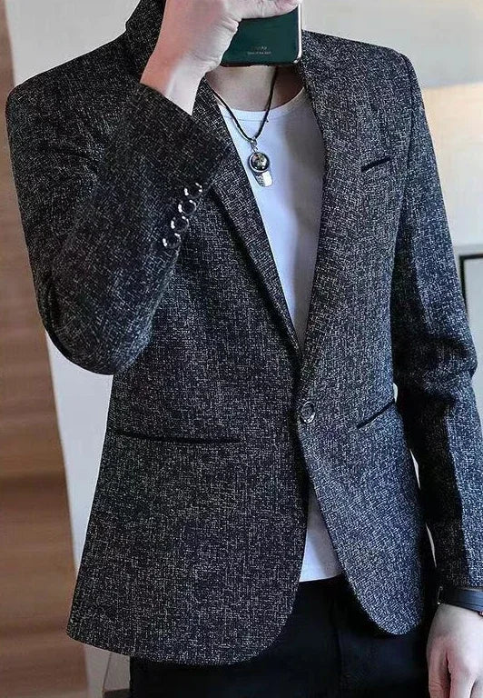 Short Party Men's Suit Jackets Coat Cropped Male Blazer Gray Summer Spring Clothes Luxury Designer Fashion 2025 Casual Vintage