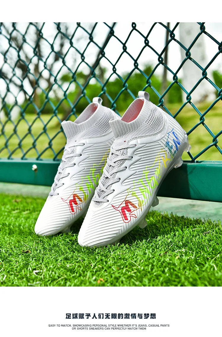 New Low Top Soccer Shoes for Men Teenage Boys Athletic Sports Training Footwear for Students on Lawn and Grass Fields
