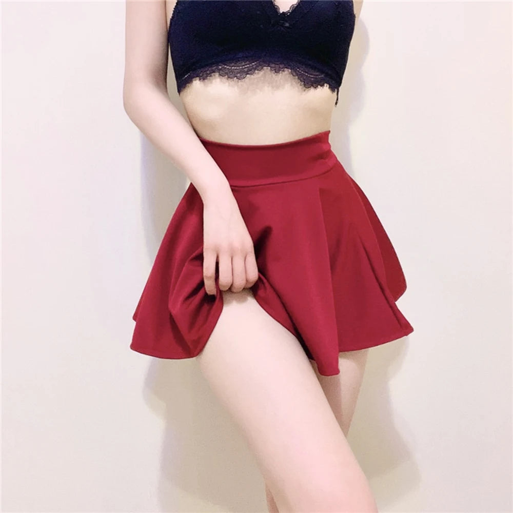 Sexy Micro Mini Skirts for Women Basic Black Shorts Pleated Skirt Girls Dance High Waist A-Line Pleated Skirts