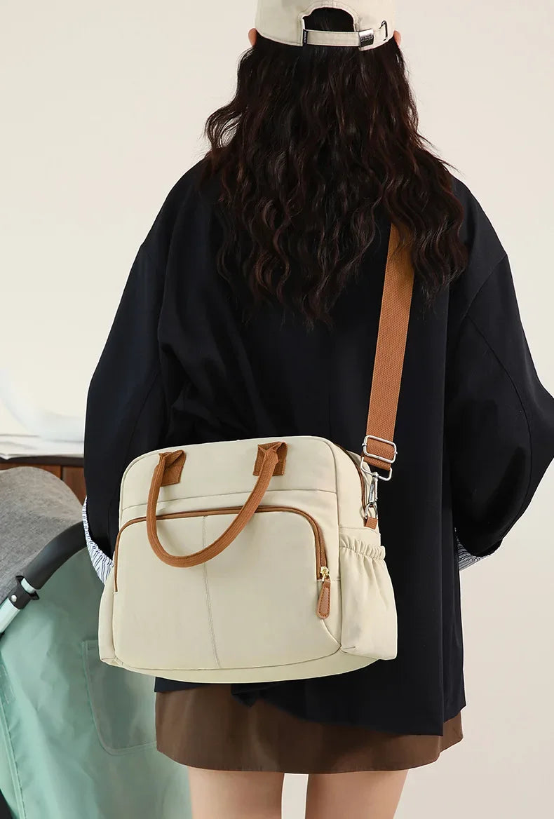 Women's Single Shoulder Bag Diaper Bags Casual Travel Nylon Crossbody Bag Lightweight Waterproof Large Capacity Shopping Handbag
