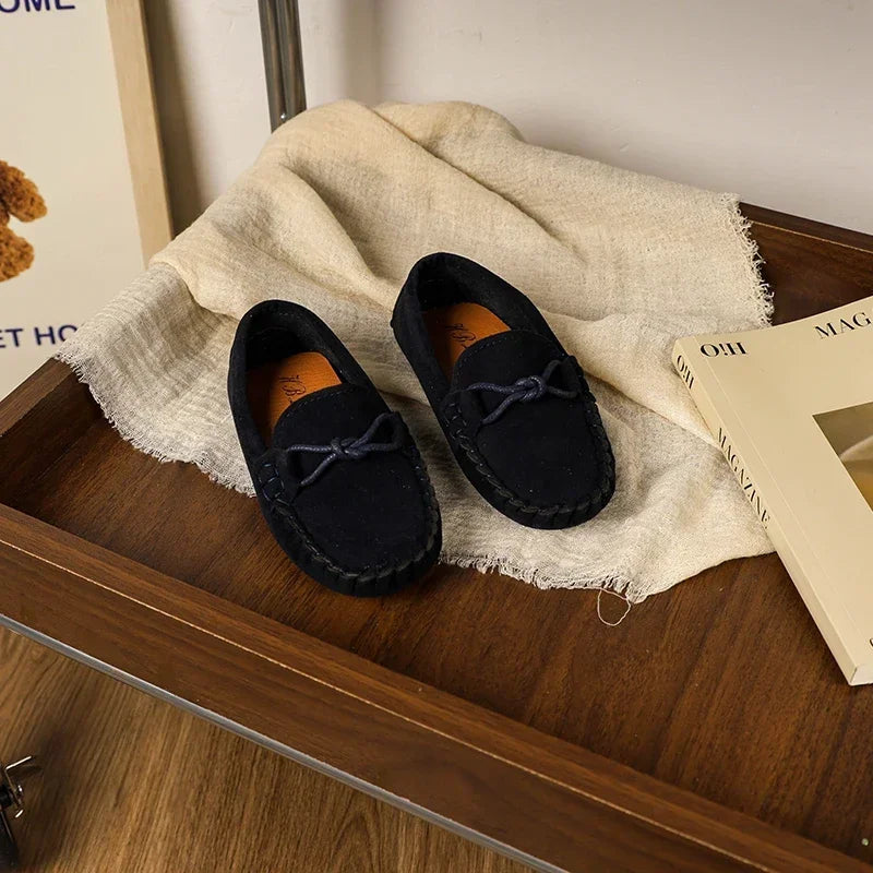 Boy Leather Shoe Simple Versatile Children's Shoe for Girl Fashion Soft Kids Causal Flat Loafers Solid Color Moccasins Versatile