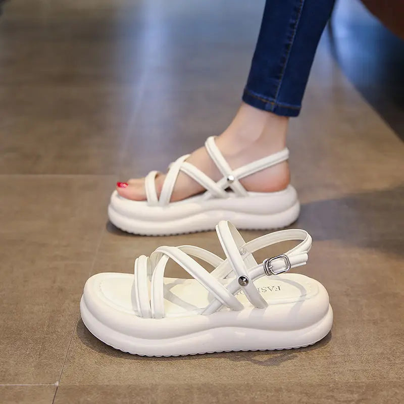 Woman Shoes Brown Sabot Platform Beach Sandals for Women Roman Style Sales Luxury Summer Sale Sandal Wholesale Shoe Asian Size