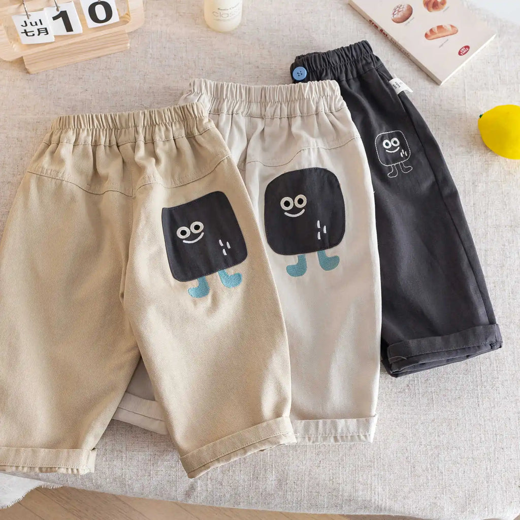 Children's Trousers Fall 2025 New Boys' Cartoon Embroidered Trousers Versatile Trousers Children's Clothing