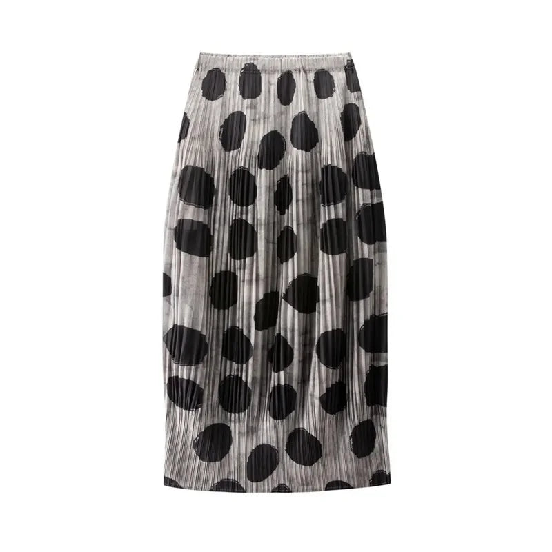 Skirts for Women Miyake Skirt Minority Design Sense Pleated Skirt Female  High Waist Printing Loose hip Skirt Pleated Skirt