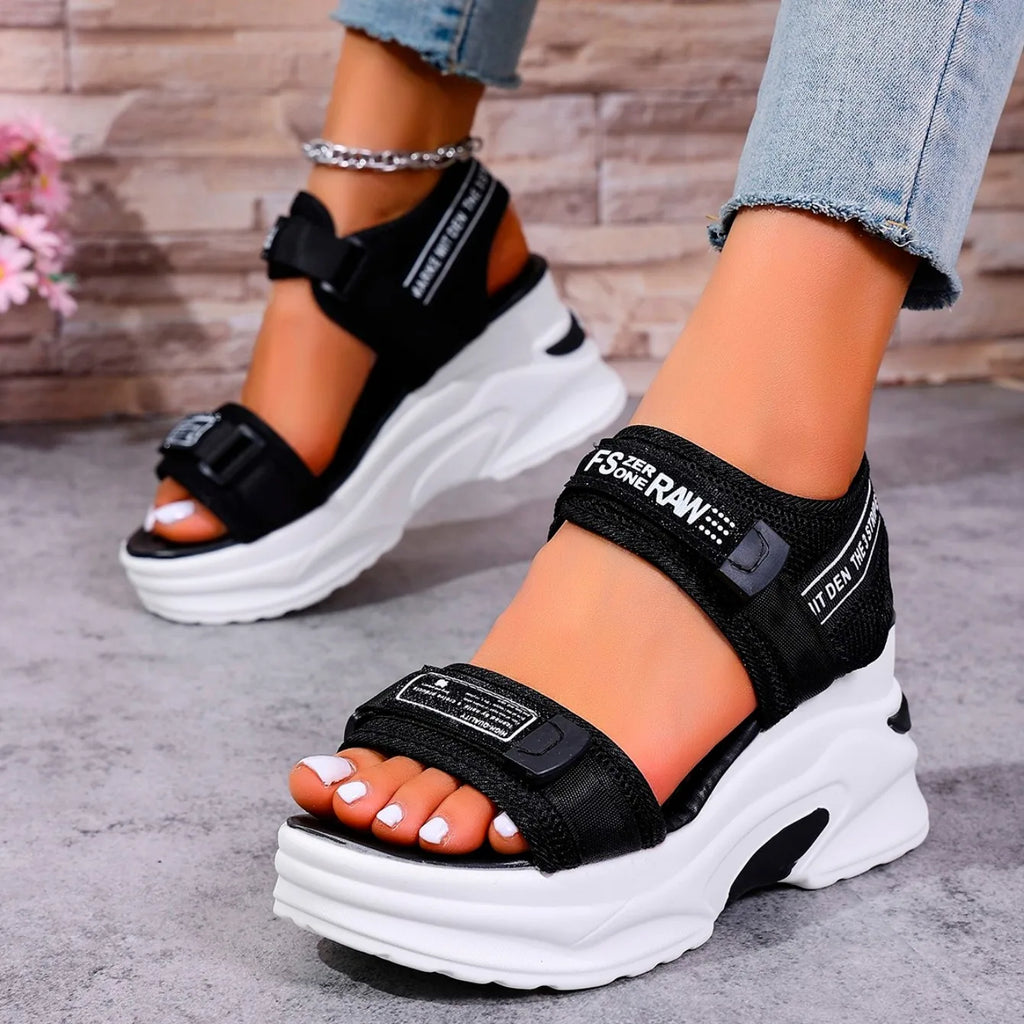 Women Platform Wedge Sandals Summer Fashion New Comfortable Shoes for Women Light Casual Velcro Beach Sandals Zapatos De Mujer