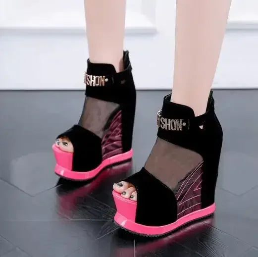 NEW Luxury Women Sandals Summer Platform Wedges Shoes Woman High-Heeled 13cm Fashion Ladies Shoe Comfortable Zapatillas De Mujer