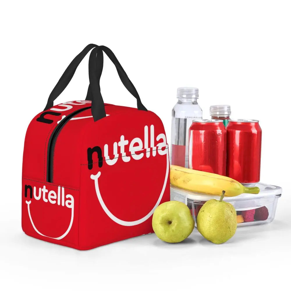 Custom Italy Nutellas Thermal Insulated Lunch Bag Women Portable Lunch Container for Outdoor Picnic Storage Food Box
