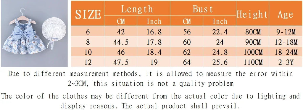 (Girls 0-3 Years Old) Summer New Girls Dress Floral Print Little Fresh Everyday Sweet Princess Dress with Bow