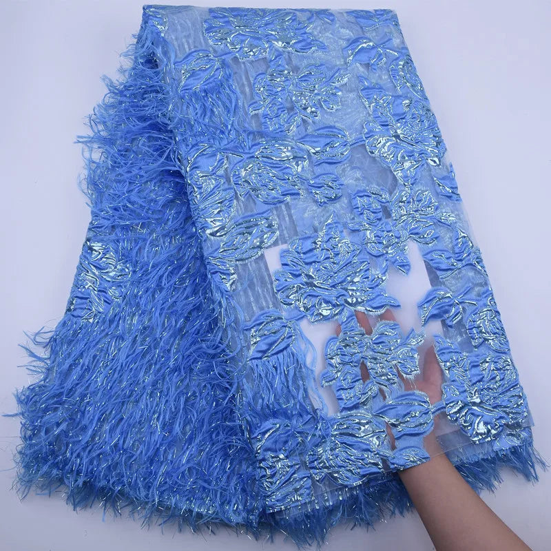 SJD African Jacquard Lace Fabric French Net Embroidery Lace 2024 High Quality Nigeria Brocade Fabric For Women Wedding Dresses