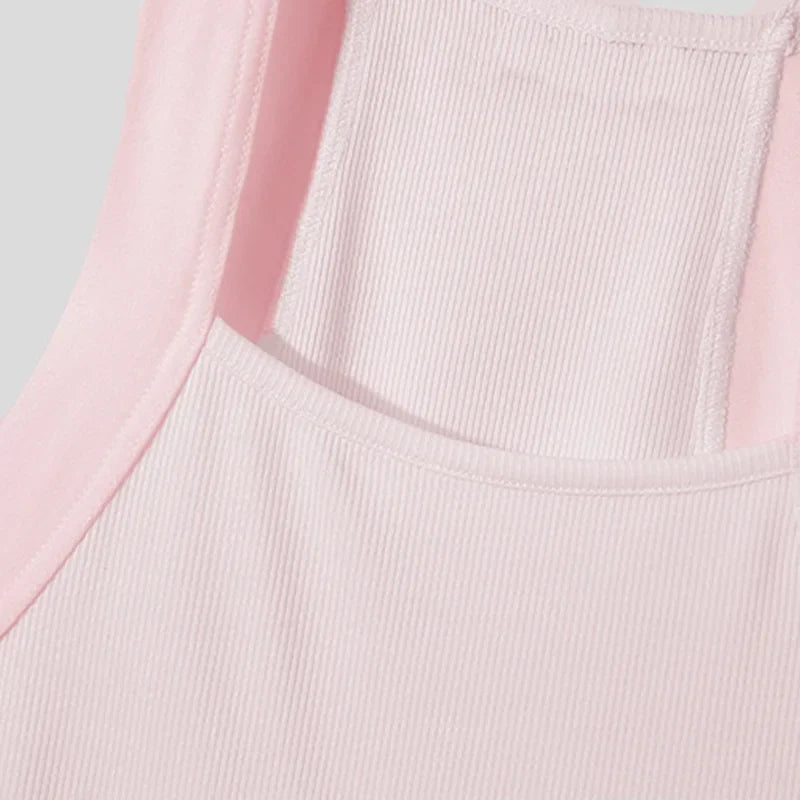 Summer Men's New Solid Color Fashion Sleeveless Shapewear Europe and America Men Sexy Tight Elastic Vest S-4XL