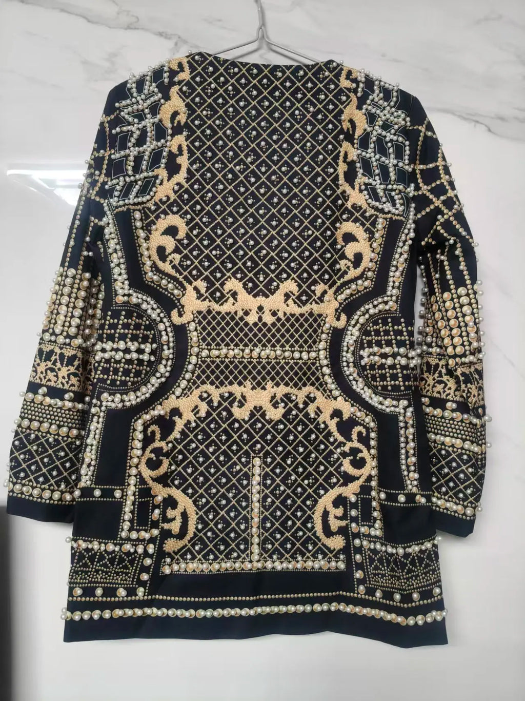 New Fashion Beaded V-neck Blazers for Women Streetwear Trendy High Quality Suit Jacket Coat Outerwear Female Clothing