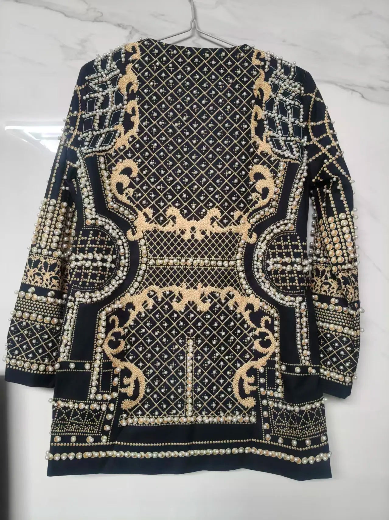New Fashion Beaded V-neck Blazers for Women Streetwear Trendy High Quality Suit Jacket Coat Outerwear Female Clothing