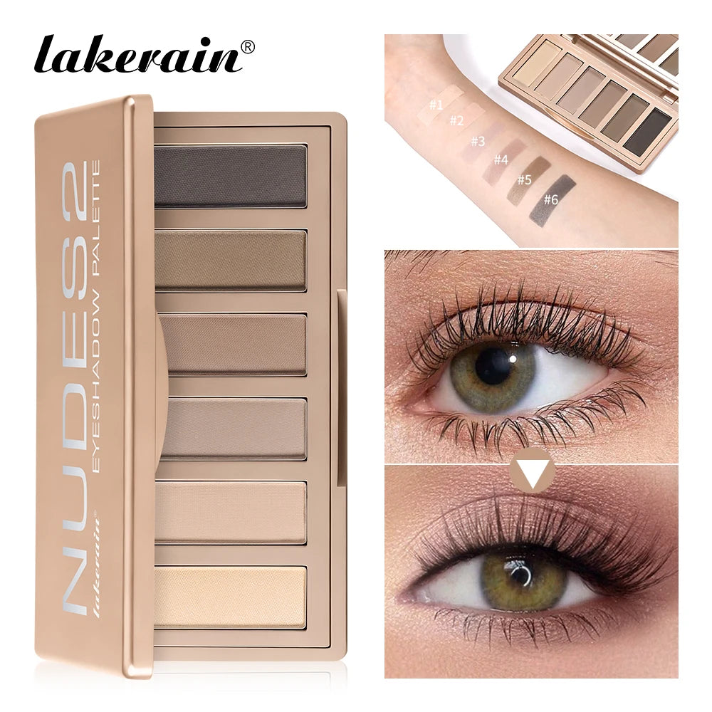 Nudes2 Eyeshadow Palette Rich Pigment Neutral Shades Long-Lasting Eye Makeup Blendable Color Matte Nudes Eyeshadow Palette